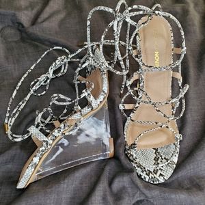 FashionNova lace up wedge